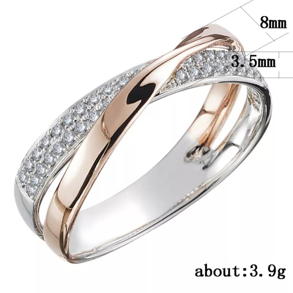 Rose Gold pave Diamond Band Ring - Picture 4 of 4